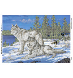 Волки на снегу (част. выш.) ([БС 2029])